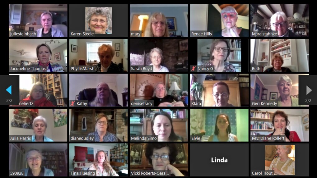 ICUUW's Virtual Annual Meeting - screenshot of Zoom gallery