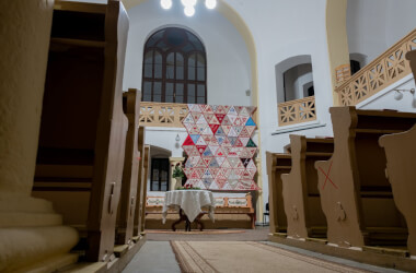 Wandering Tablecloth in Church